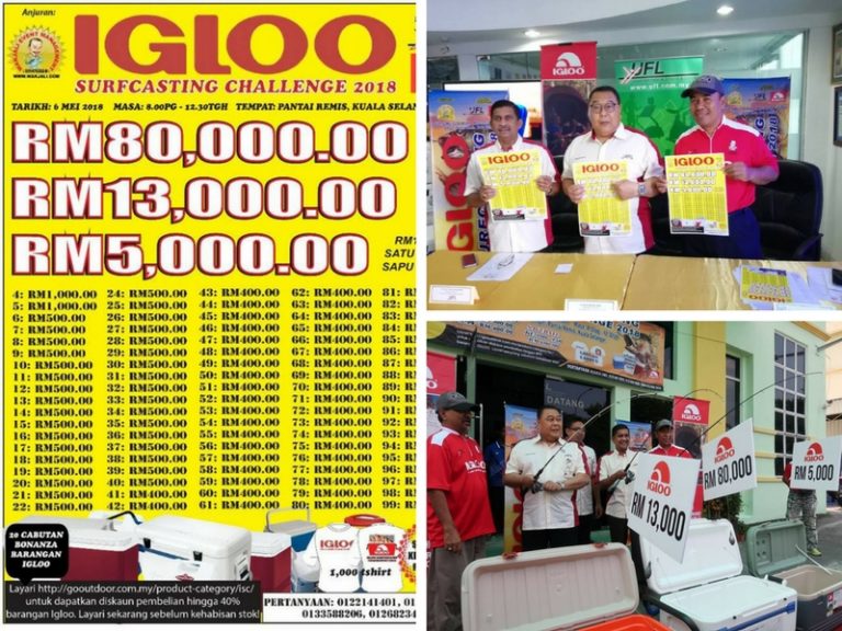 RM165,000 Menanti Di Igloo Surfcasting Challenge 2018
